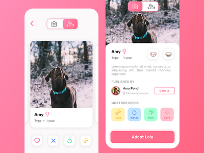 E-nu - Meet dogs adopt adoption app app ui card colorful dating app design dog dog app dog icon dogs meeting app ui ui ux uidesign uiux