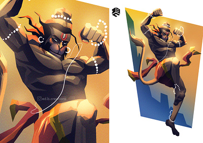 The Mighty Hanuman branding design digital 2d digital art digital illustration digital painting digitalart digitalartist illustration illustration art illustrations illustrator vector artworks