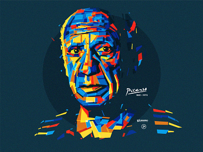 El Padre Del Cubismo art artist calendar calendar design colorful design digital art graphic graphicdesign illustration mozaic pablo picasso painter rectangle smashing