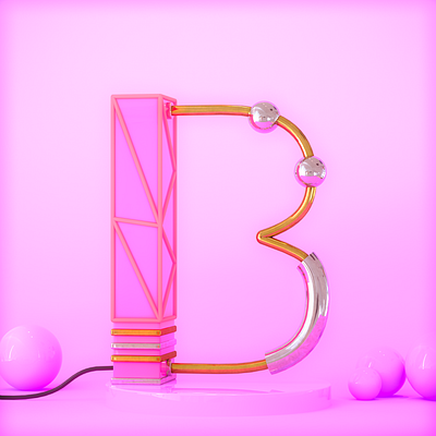 "B" 3D letter 3d beauty benjamin c4d cinema4d design letter modelling nadeau typeface typogaphy