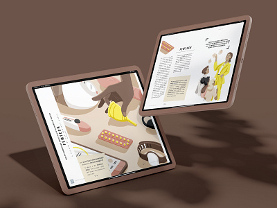 Femtech Mockup avawomen contraception design digital magazine editorial elvie femtech illustration ipad pro lenacup magazine mockup naturalcycles smilemakers