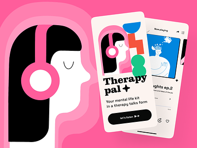 Mental Health Podcast App app app design health healthcare app mental mental health app mobile mobile app mobile design podcast podcast app ui ux