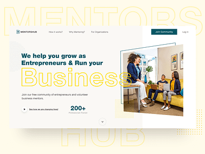 Mentors Hub | Landing Page app business clean concept consultant explore finance fintech growth hero homepage idea landing page mentor mentoring mobile ui design uiux web web design