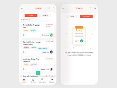 Task Management App (Home) appdesign appdesigner application checklist emptystate hybrid hybrid app hybridapp illustrations list list view minimalist tapbar task task list task management task management app taskmanager to do to do app