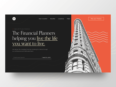 The Financial Planners - Landing Page bank banking app business concept crypto design explore financial fintech home page interface invest landing page minimal strategy ui design ux web website design