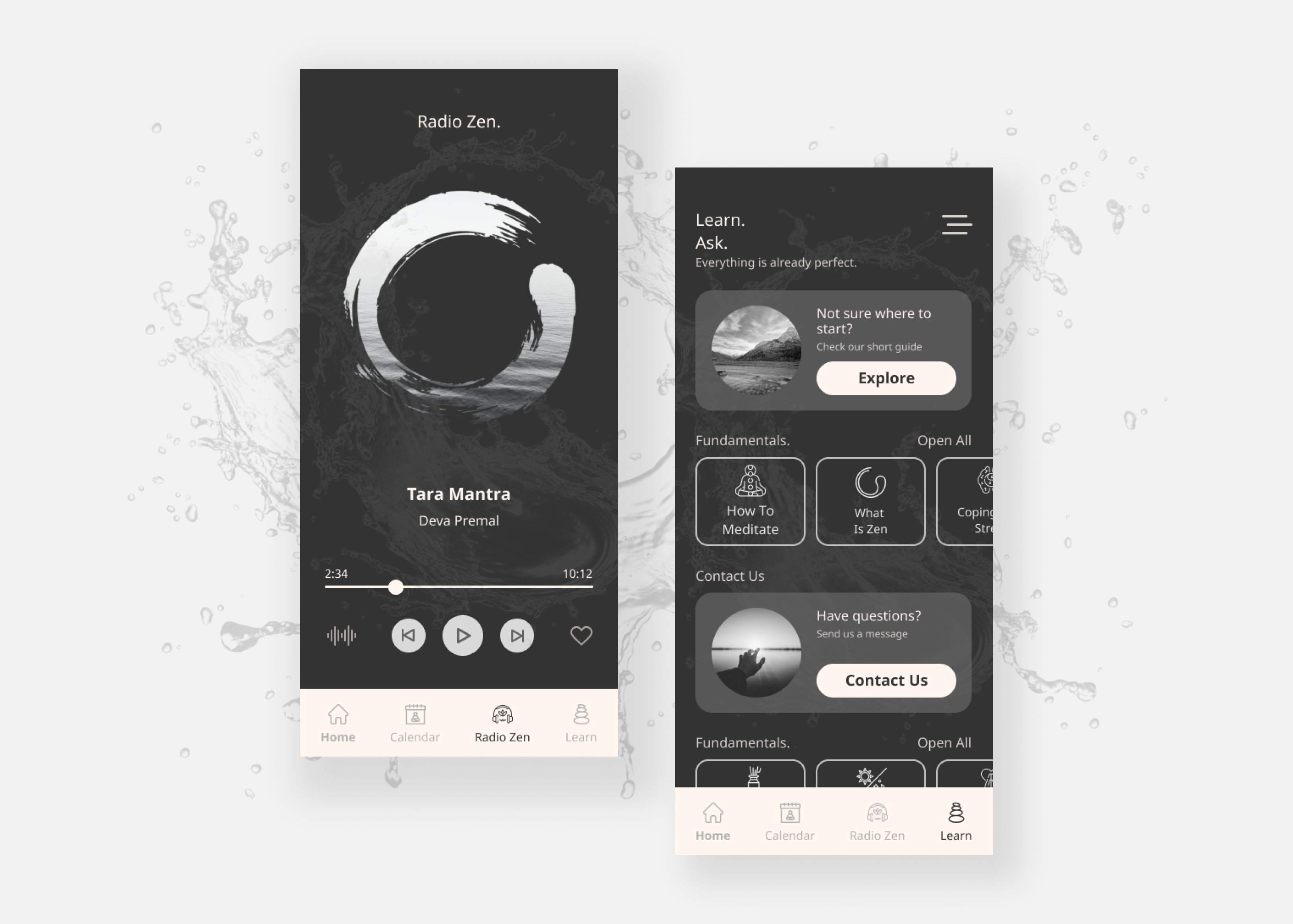 Example of Meditation/Zen App Concept - 2