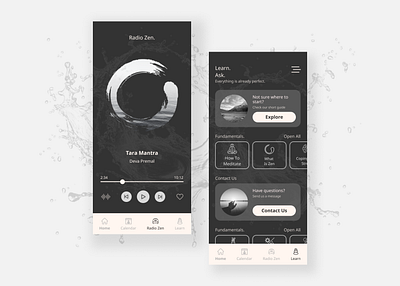 Meditation/Zen App Concept - 2 app appui appux design meditation meditation app ui ux zen