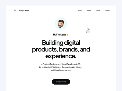 Portfolio: Landing Page dark mode dark portfolio hero landing landing page landing page design layout portfolio portfolio hero portfolio page portfolio website ui