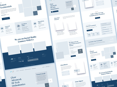 Orthodontics Website Revamp - High Fidelity Wireframe app dashboard dental dentist doctor health healthcare high fidelity wireframe landing page low fidelity wireframe medical medical design minimal ui ux web ui wireframe wireframe kit wireframing