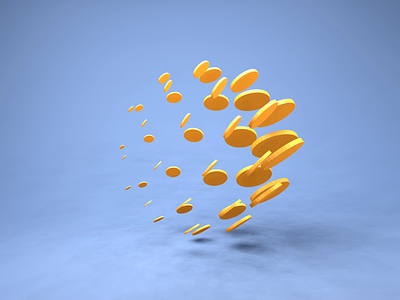 Golden Coins! 3d animation art b3d blender blender3d cheese coin coins eevee geometry gold golden illustration intro loop motion graphics nodes satisfying treasure