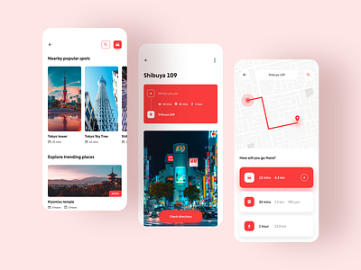 Map app design for sightseeing app design design ios app map mobile app ui uidesign uiux