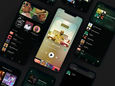 Music App app app design dark ui design icon minimal mobile app music music app music app ui music player playlist song sounds ui ux web