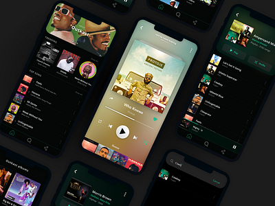 Music App app app design dark ui design icon minimal mobile app music music app music app ui music player playlist song sounds ui ux web
