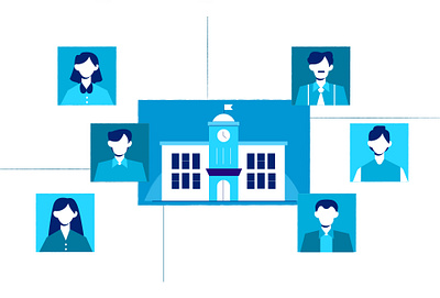 Education Agent agent art blue design education explainer animation explainervideo flat graphic design illustration illustration art illustrator minimal school study vector video