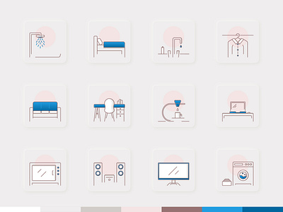 Icons set for a connected home app in Neumorphism 2020 trend application connected home designer graphic design home app home icon icons icons set illustration illustrator mobile neumorphism product design ui uidesign uidesigner vector webdesign webdesigner