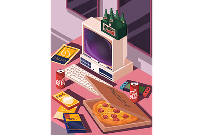 80s 70s 80s 80s style aesthetic art coca cola computer game gamepad illustration illustration art mountain dew pizza retro retro design vintage vintage design