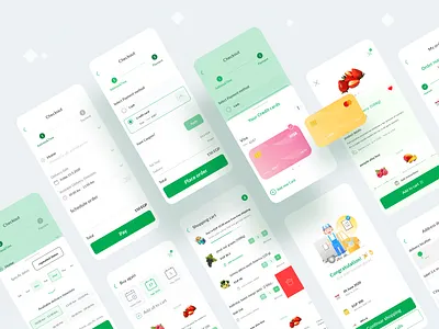 Khodar.com - Checkout Process app basket card cart checkout checkout flow checkout process clean credit card design ecommerce food app interface minimal mobile payment reorder schedule ui ux