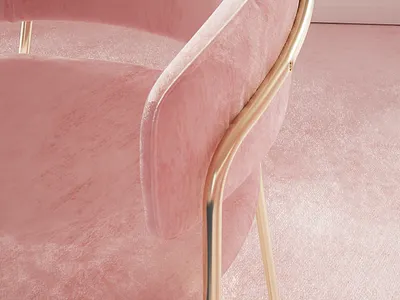 Detail of the velvet chair 3d c4d chair cinema4d design detail gold illustration pink velvet