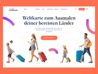 Meine Weltkarte Website call to action e commerce footer header modern new shape website
