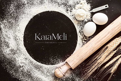 KaraMeli Confectionery - Logo Design & Branding artisan bakery brand design brand identity branding cake cake logo cake shop cakery cakes confectionery cupcake logo cupcakes feminine design feminine logo glyphs logo logotype typogaphy typography design