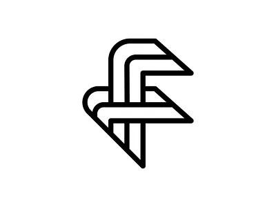 F 2d design f flat graphic icon letter letterform logo logotype mark minimal minimalistic monogram negative space negativespace symbol typogaphy vector