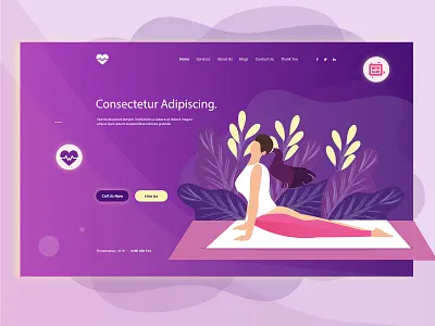 Physical Therapy and Medical Clinic Landing Page Design art design design graphic design illustration mobile ui photoshop design psd design template design uiux design web design