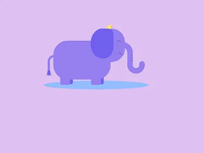 Elephant and little bird illustration