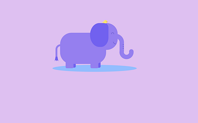 Elephant and little bird illustration
