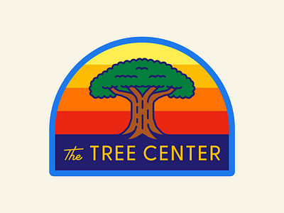 The Tree Center Badge pt.V art badge branding design font hue illustration landscape logo nature patch plant seal sript stamp sun sunset symbol tree typography