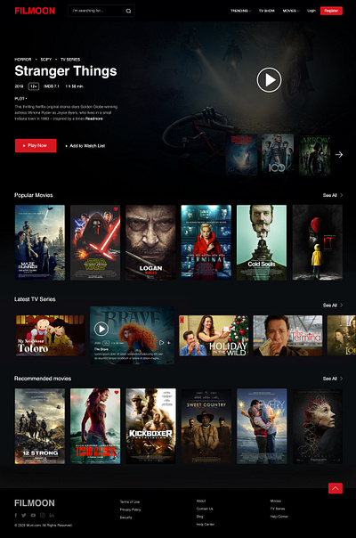 Movie OTT service UI | Home page amazon prime design homepage landing page mobile app movie netflix ott ui ux web design website