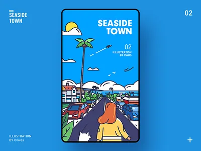 Seaside town illustration ps
