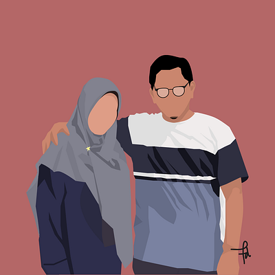 Mom Dad design faceless family portrait illustration potrait