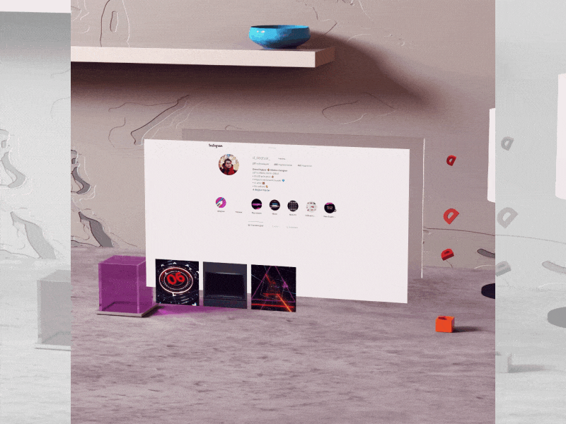 Glass space 3D 3d 3d animation after effects animation design fluent loop motion redesign space workspace