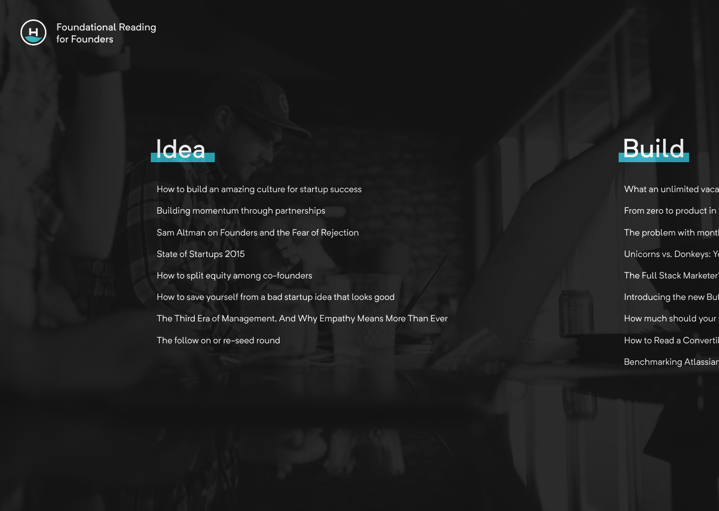 Example of Foundational Reading for Founders