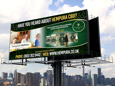 Billboard Design for Hempura CBD advertisement advertising billboard billboard design billboard designer billboard mockup branding coolscuplting design