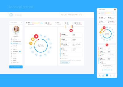 Electronic medical card + application interface minimalist ui design uxdesigner web