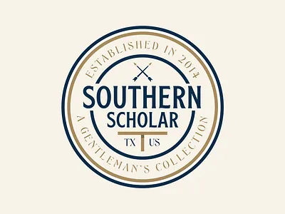 Southern Scholar Badge adobe illustrator badge badge design badgedesign brand brand design brand identity branding branding design gold illustration logo logo design logodesign southern typeface typography