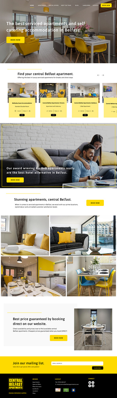 Apartment selection for website design designer web