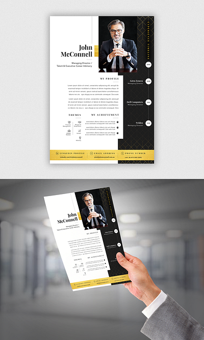 Design A Compelling, Contemporary, High-End, One Page Networking cv high end personal branding resume resume cv template