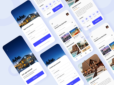 Hotel - Room Booking Application Design app ui clean design color hotel hotel app hotel booking login app minimal mobile app mobile app design online online room booking product design property real state realestate room booking room booking app sign in app website design