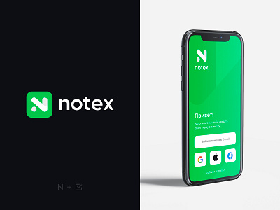 Notex app logo branding green ios logo note note app notes ui uxui