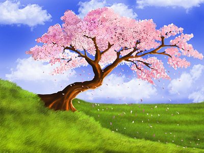 cherryblossom cherryblossom design digitalart illustration illustration art painting scenery wallpaper