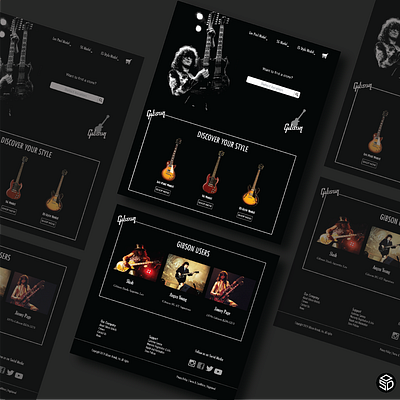 Gibson Web Design fanart gibson guitar music music app uiux uiuxdesign userexperience userinterface userinterfacedesign web web design webdesign webdesigner website website design