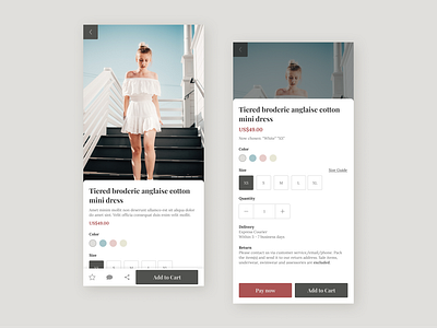 Daily UI:: 058 - Shopping Cart app dailyui design fashion mobile shopping cart ui