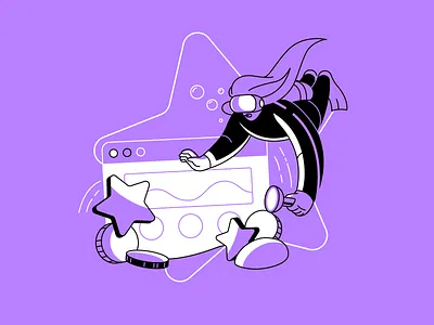 Best Product Page Design Examples article article illustration character design diver diving illustration lines marketing star ui underwater vector web woman