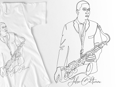 Coltrane One line art be bop coltrane jazz jazz festival jazzy lineart minimalistic music sax vinyl