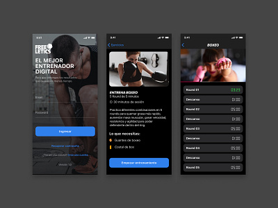 Training app darkmode ios mobile sport training