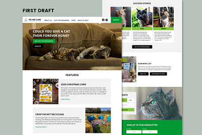 WIP - Cat Rescue Site art direction cat charity ui ux uxui web design wip