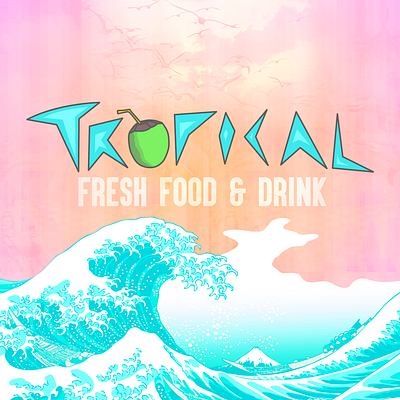 Visual identity - Tropical Fresh Food & Drink logo logotype photoshop visual identity