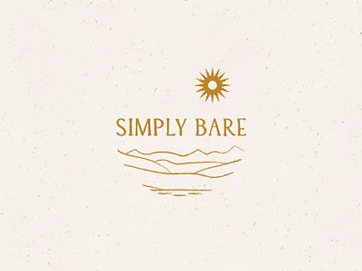 Simply Bare Logo design handmade illustration logo sun typography